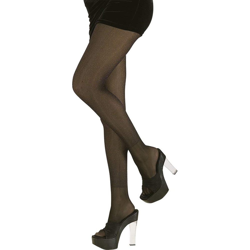 Black Glitter Nylon Adult Tights Adult One Size
