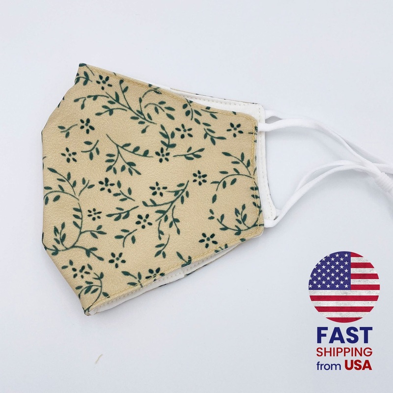 Botanical Print Cotton Double Layer Mask Adult One Size