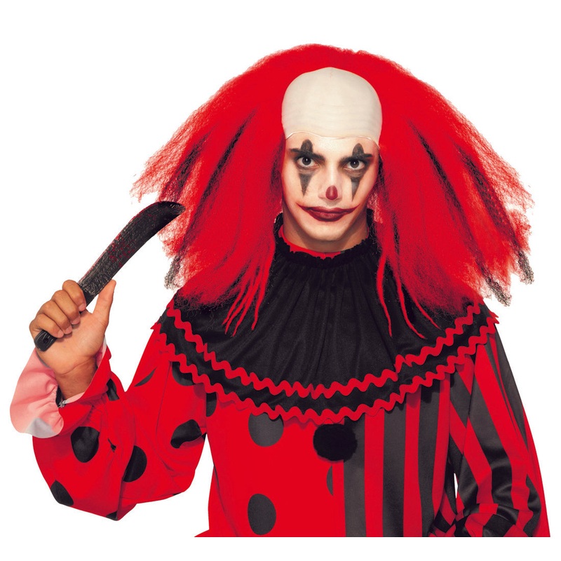 Evil Clown Adult Wig Red