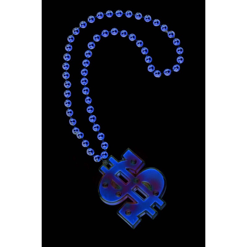Light Up Jumbo Dollar Sign Necklace Adult One Size