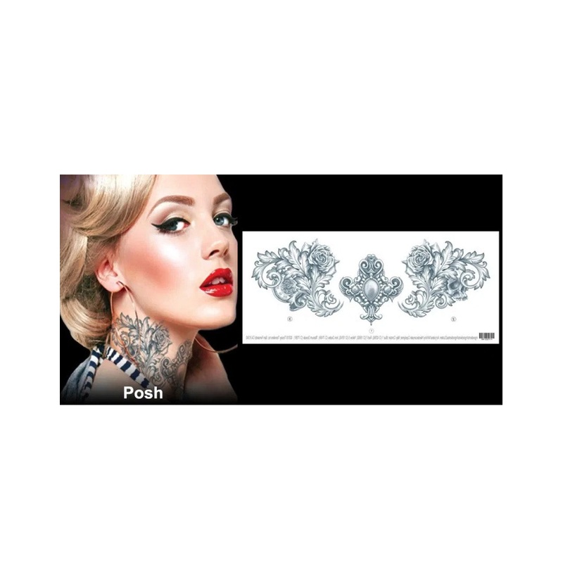 Posh Full Neck Temporary Tattoo Adult One Size