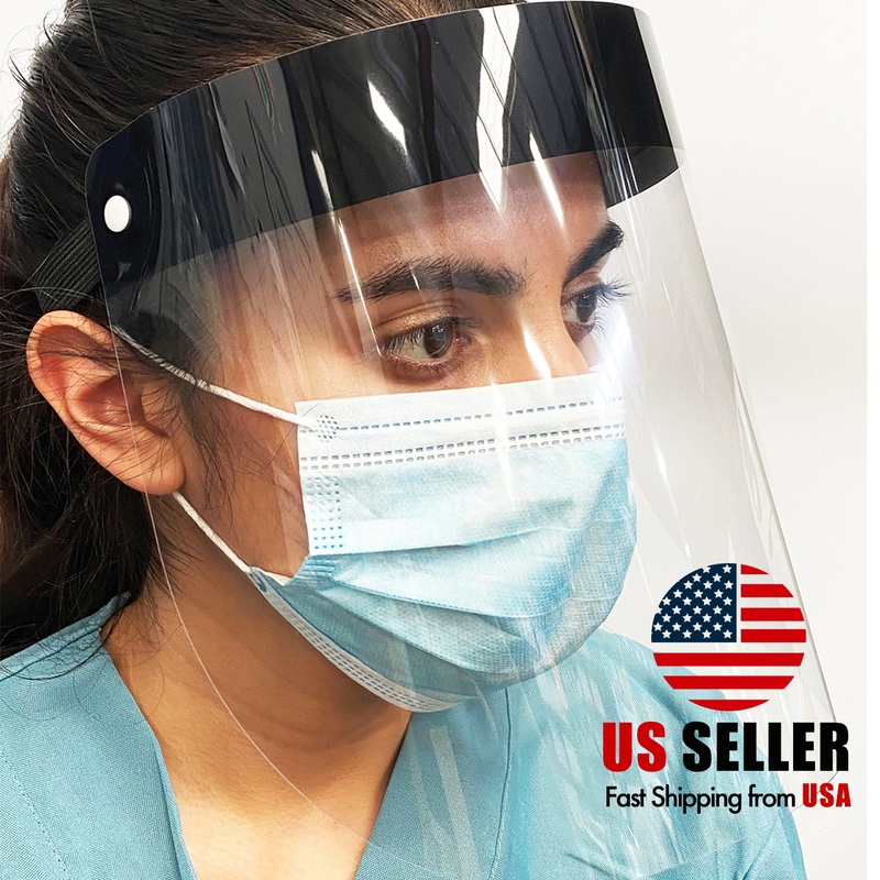 Work Safety Full Face Shield Mask-Black 2pcs
