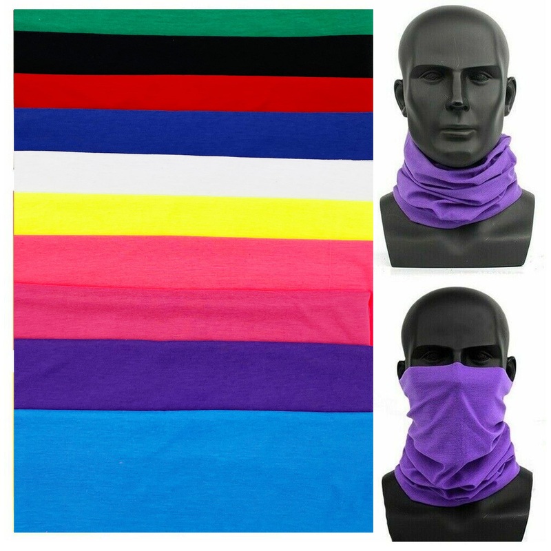 [1 PACK] Color Microfiber Neck Gaiter Bandana White