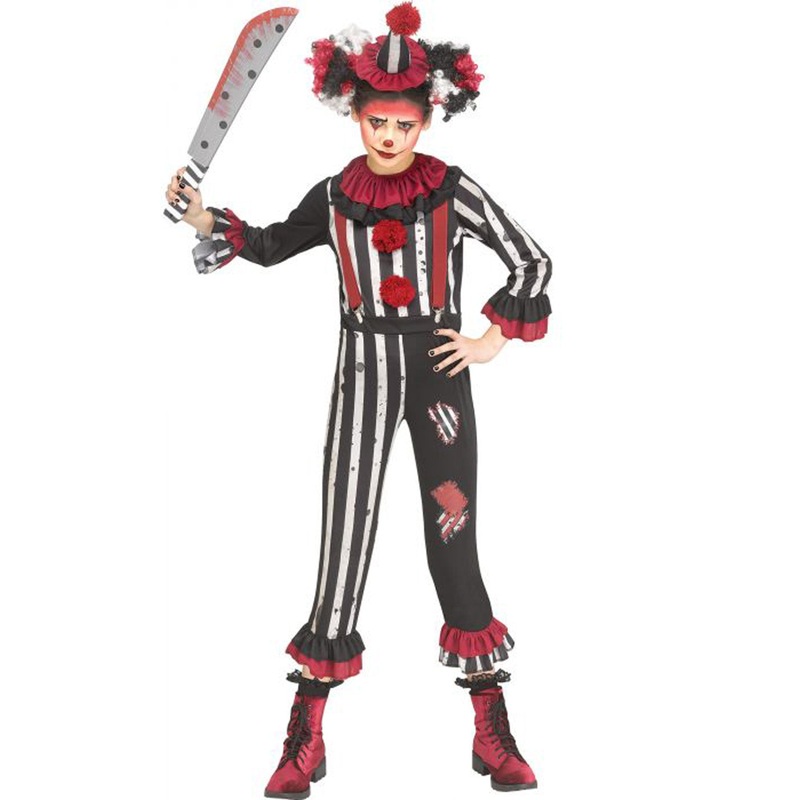 Big Top Terror Girls Evil Clown Costume Child Large