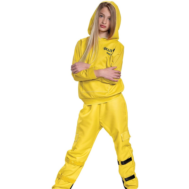 Billie Eilish Teen Singer Yellow Bad Guy Costume Teen 14-16