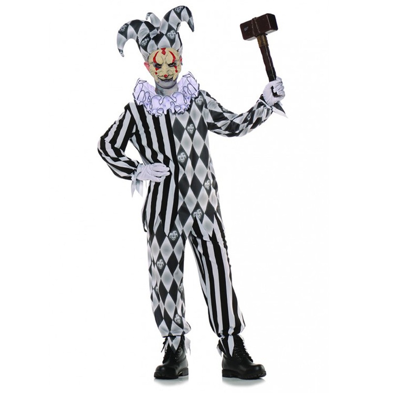 Black And White Evil Harlequin Child Costume Large
