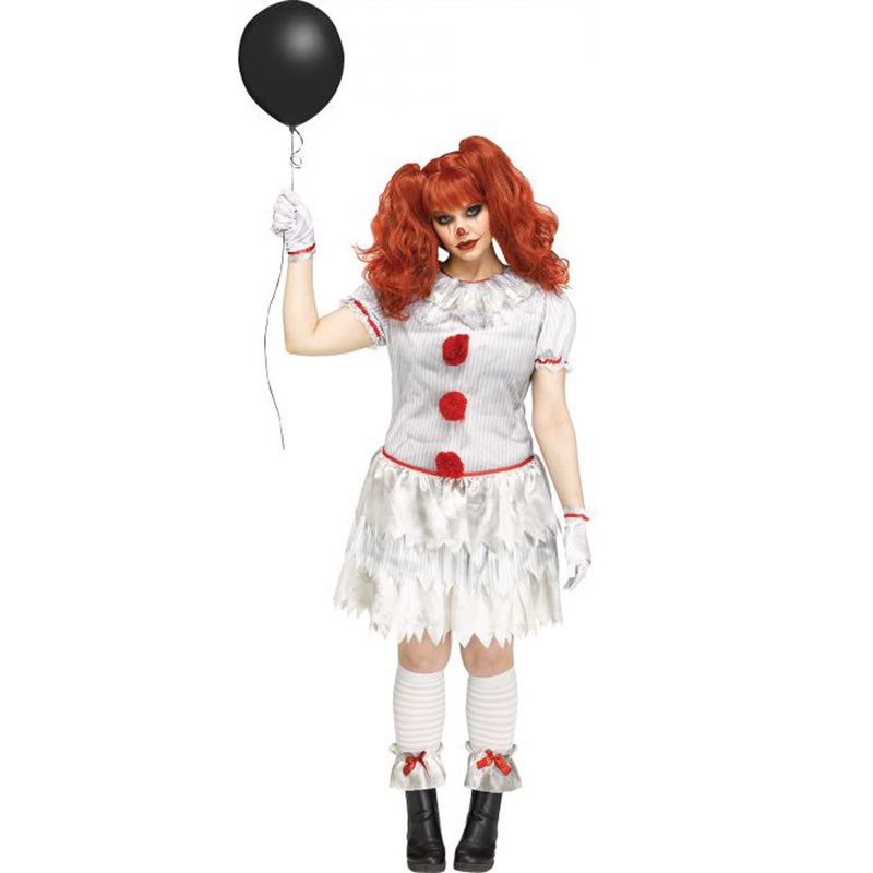 Carnevil Clown Womens It Costume Womens Plus 16-20