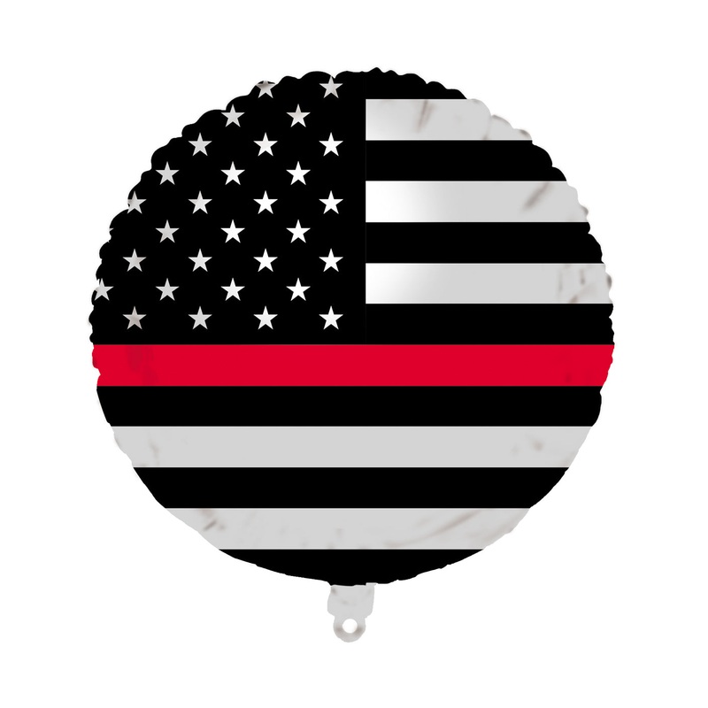 Firefighter Flag Honor Party Supplies & Decorations 18" Round Mylar Balloon