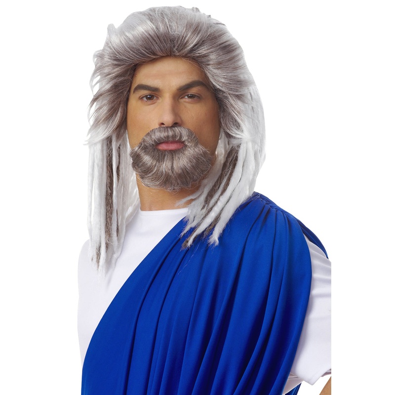 King Of The Sea Adult Poseidon Grey Wig Adult One Size