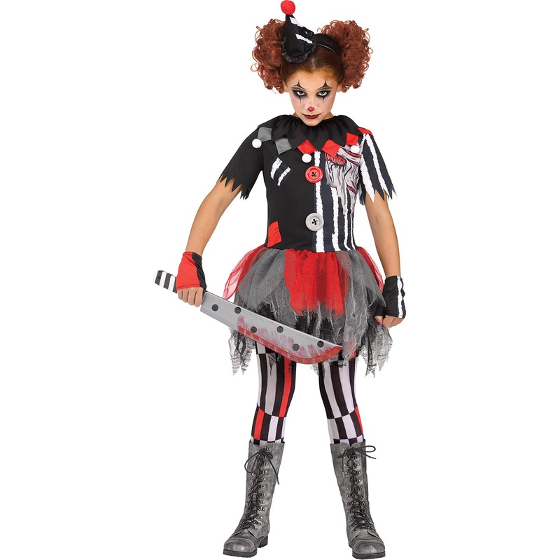 Sinister Circus Girls Child Clown Costume Child Large 12-14