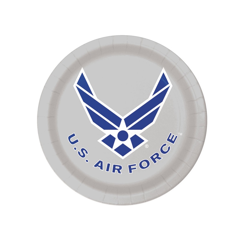 US Air Force Crest Military Party Supplies & Decorations 8 of 9" Round Plates