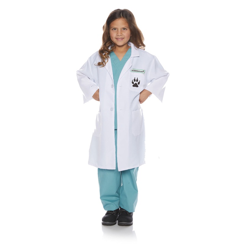 Veterinarian Girls Child Pet Doctor Costume Large 10-12