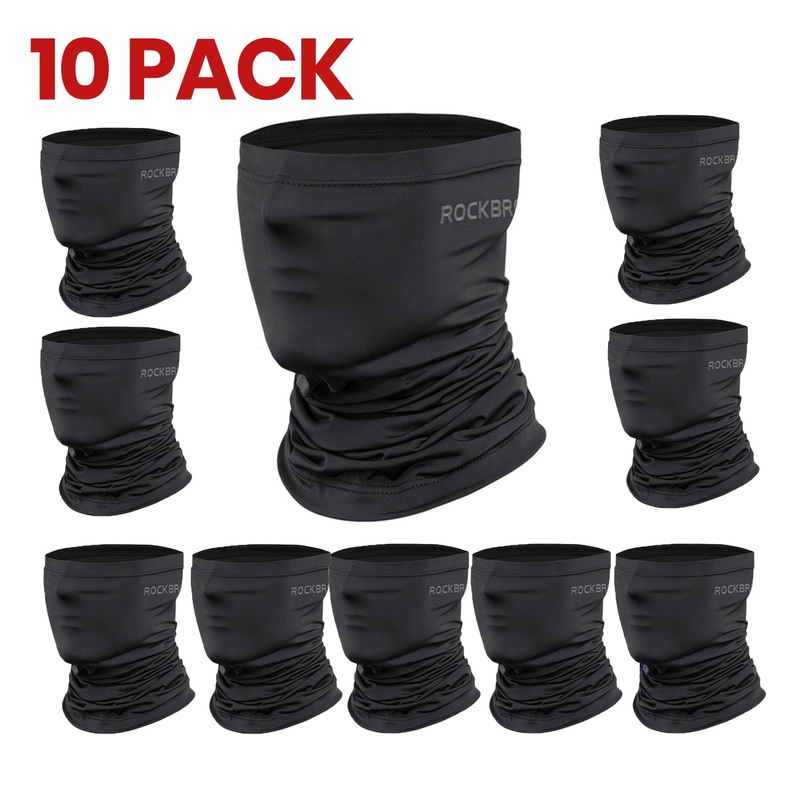 [10 PACK] ROCKBROS Black Neck Gaiter UV Protect Sports Balaclava 10pcs