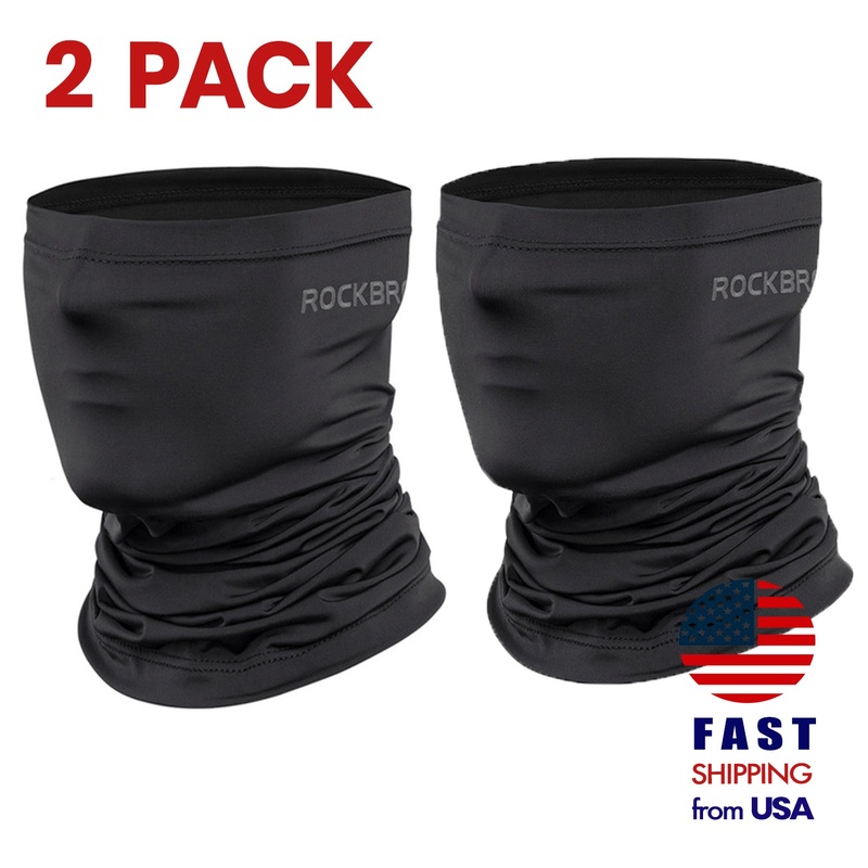 [2 PACK] ROCKBROS Black Neck Gaiter UV Protect Sports Balaclava 2pcs