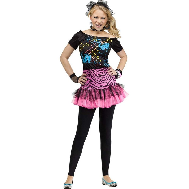 80S Pop Party Rocker Girls Teen Costume Teen 0-9