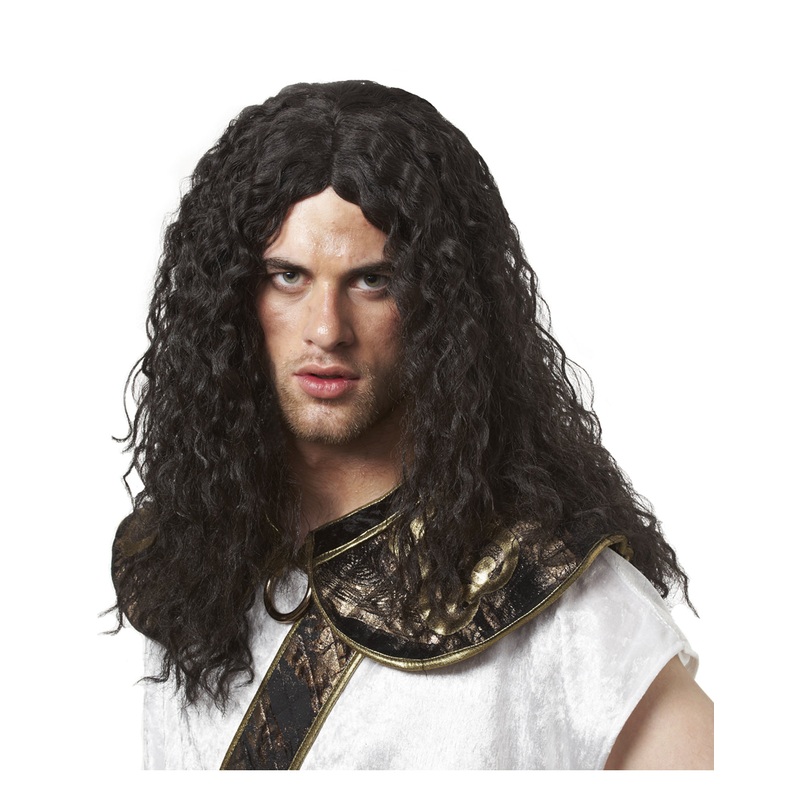 Black Barbarian Adult Black Curly Wig Adult One Size
