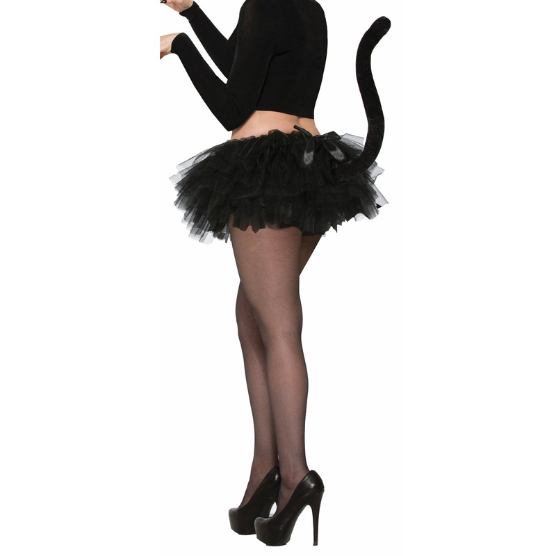 Black Cat Adult Tutu With Tail Adult One Size
