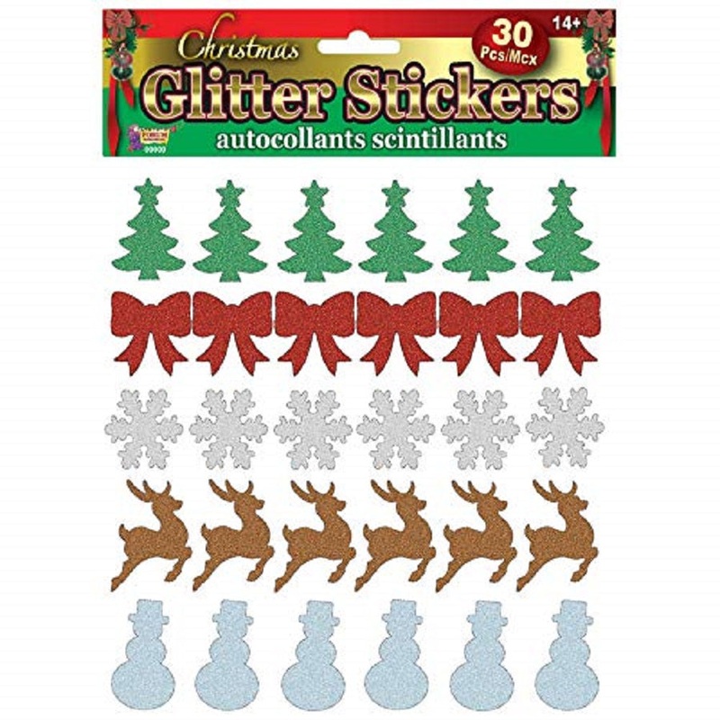 Christmas Glitter Stickers One Size