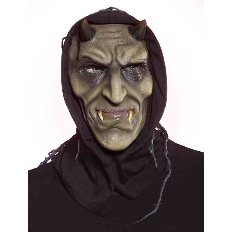 Horned Goblin Hooded Adult Mask Adult One Size
