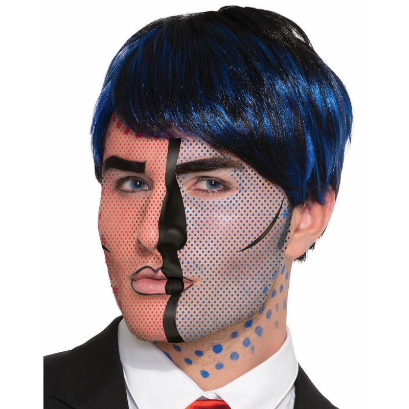 Pop Art Face Tattoos One Size Fits Most