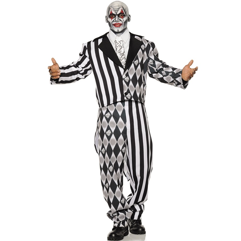 The Jester Mens Two Toned Clown Tuxedo Halloween Costume Teen