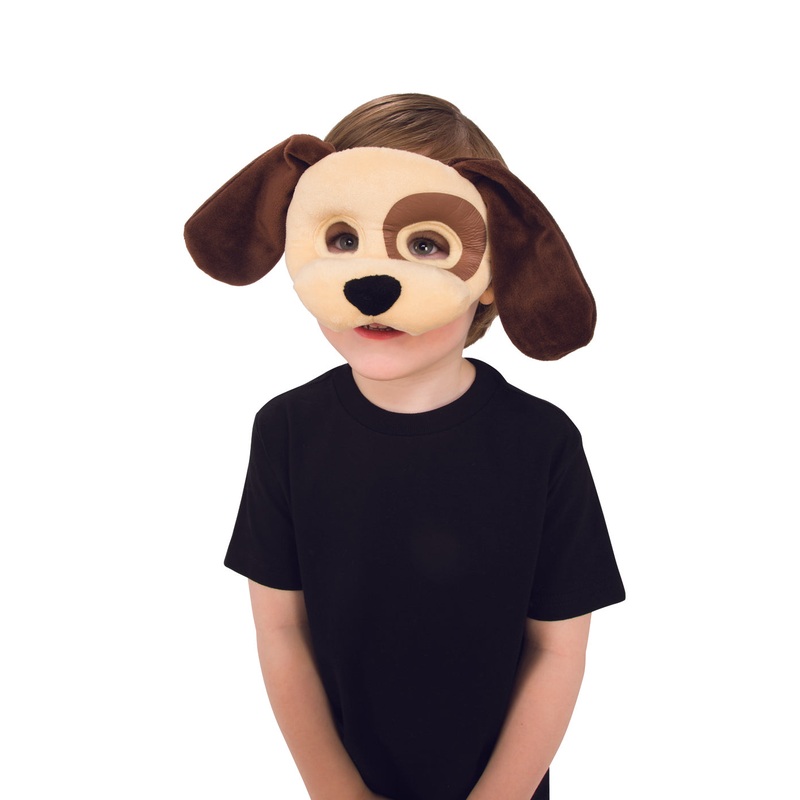 Childs Puppy Dog Plush Costume Mask Child One Size