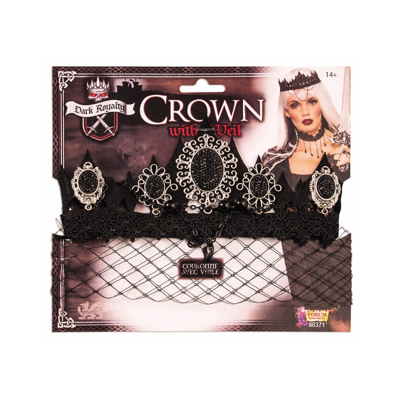 Dark Royalty Crown With Veil Adult One Size
