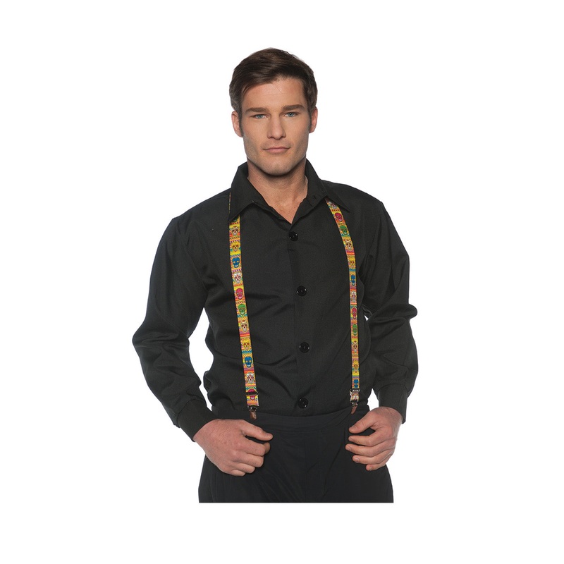 Dia De Los Muertos Adult Costume Suspenders Adult One Size