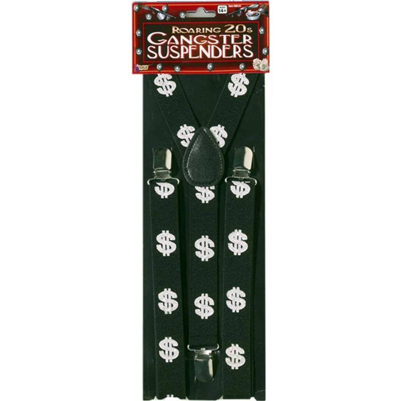 Gangster Adult Dollar Sign Suspenders Adult One Size