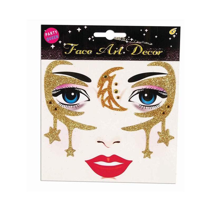 Gold Fantasy Face Stickers Adult One Size
