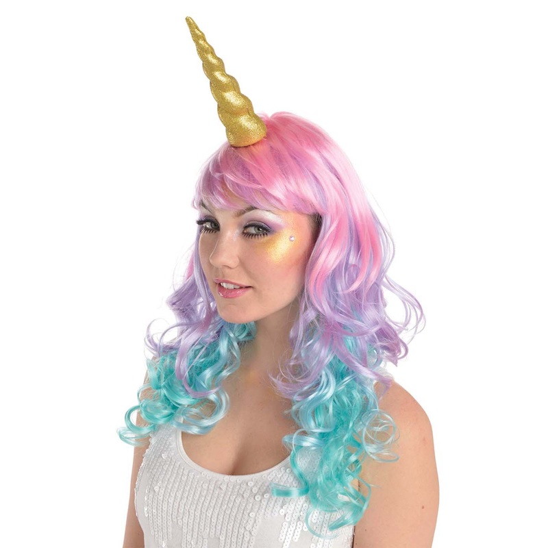 Gold Glitter Adult Unicorn Horn Adult One Size