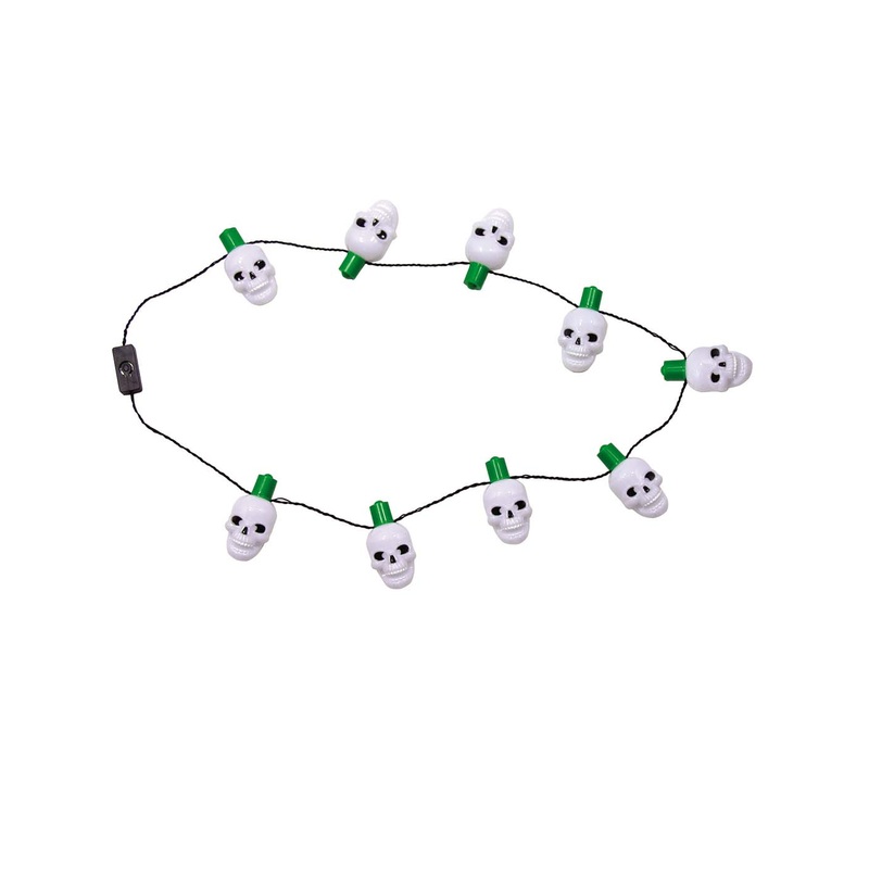 Light Up Skull Costume Necklace Adult One Size