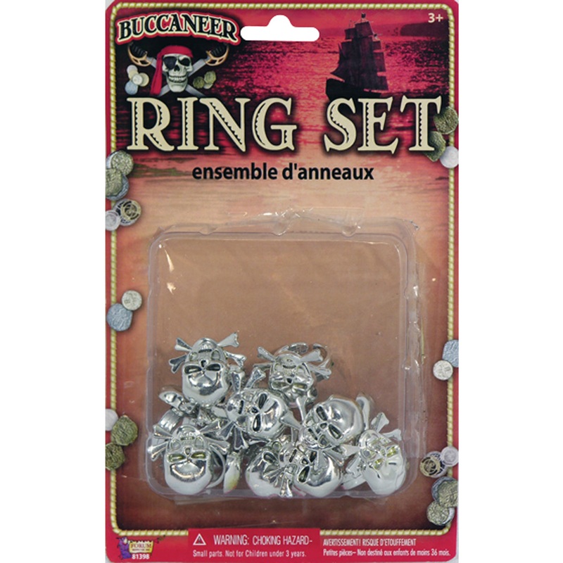 Pirate Adult Plastic Ring Set Adult One Size