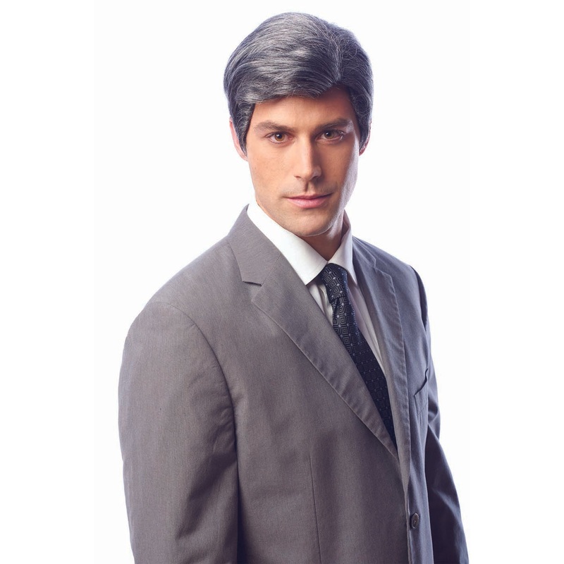 Real Man Adult Grey Short Costume Wig Adult One Size