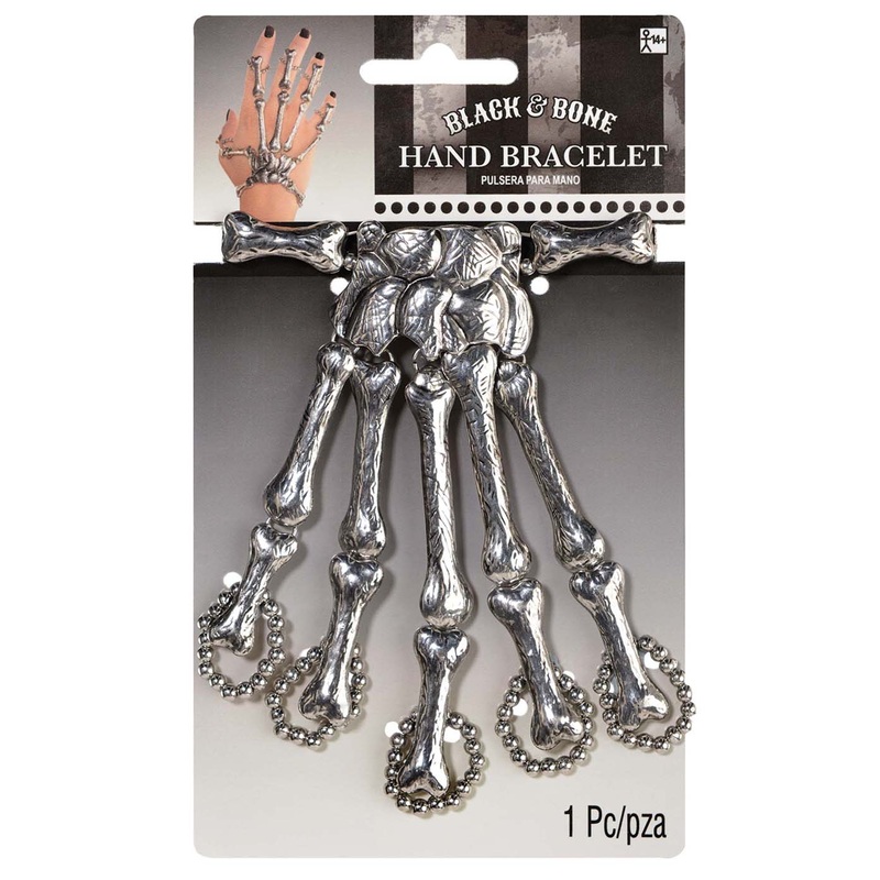 Skeleton Black And Bone Adult Hand Bracelet Adult One Size