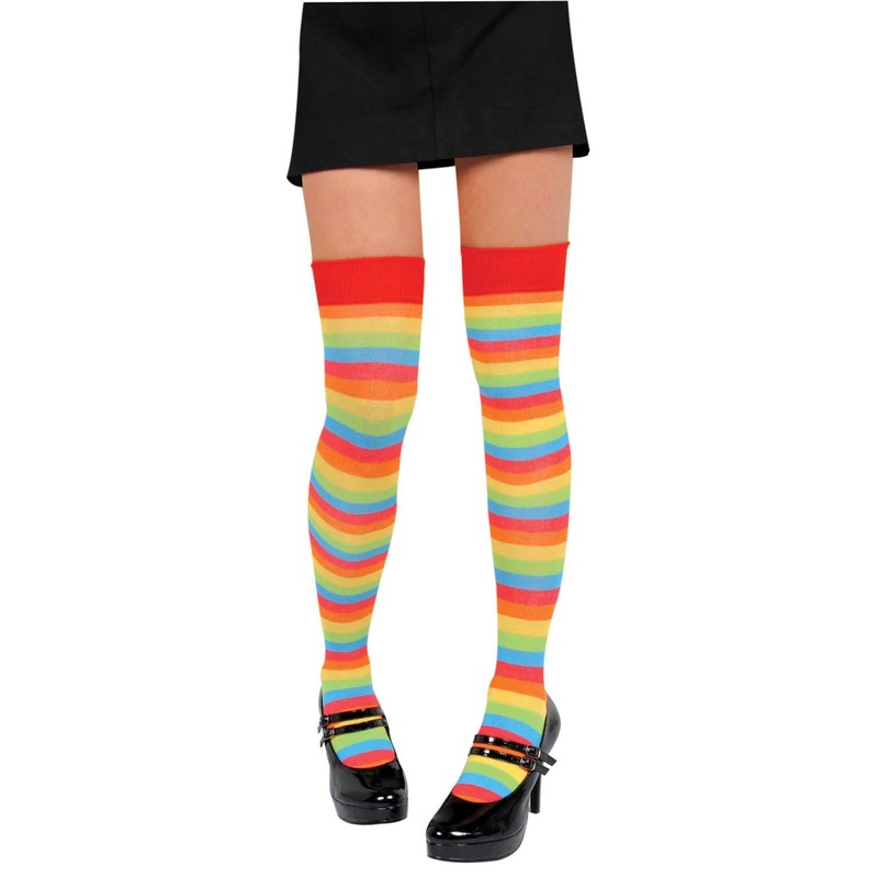 Striped Rainbow Adult Over The Knee Socks Adult One Size