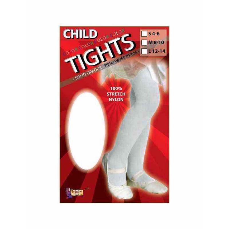 White Child Costume Tights Child Large