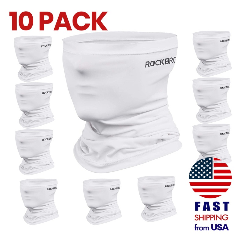 [10 PACK] ROCKBROS White Neck Gaiter UV Protect Sports Balaclava 10pcs