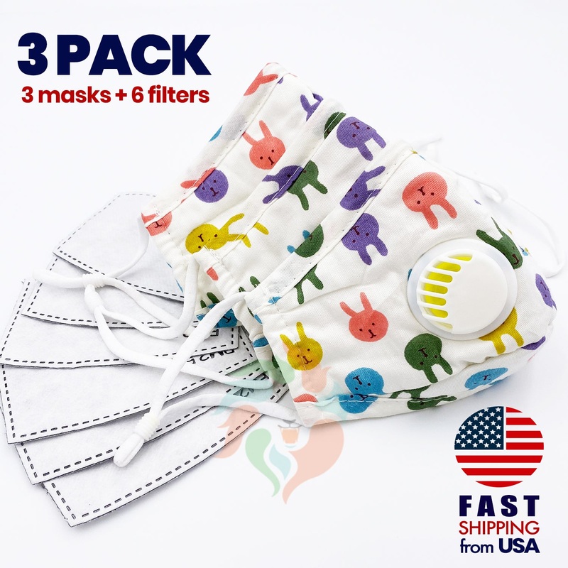 [3 PACK] Bunny Kids Cotton Mask Kids (3-8 years)