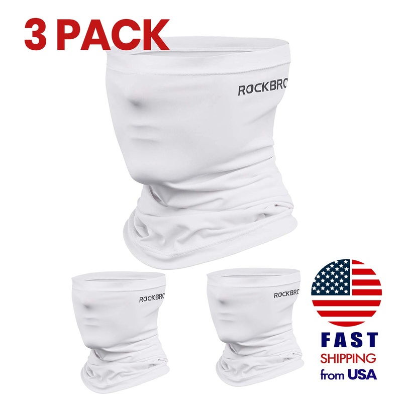 [3 PACK] ROCKBROS White Neck Gaiter UV Protect Sports Balaclava 3pcs