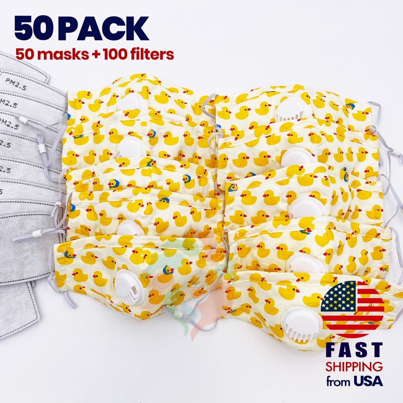[50 PACK] Ducky Kids Cotton Mask Kids (3-8 years)