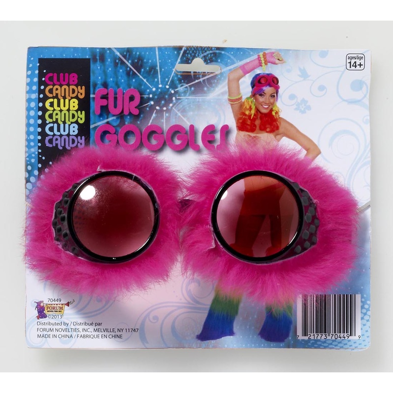 Fur Adult Steampunk Goggles Adult One Size