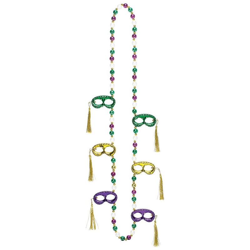 Mardi Gras Mask Party Necklace 36 Inches
