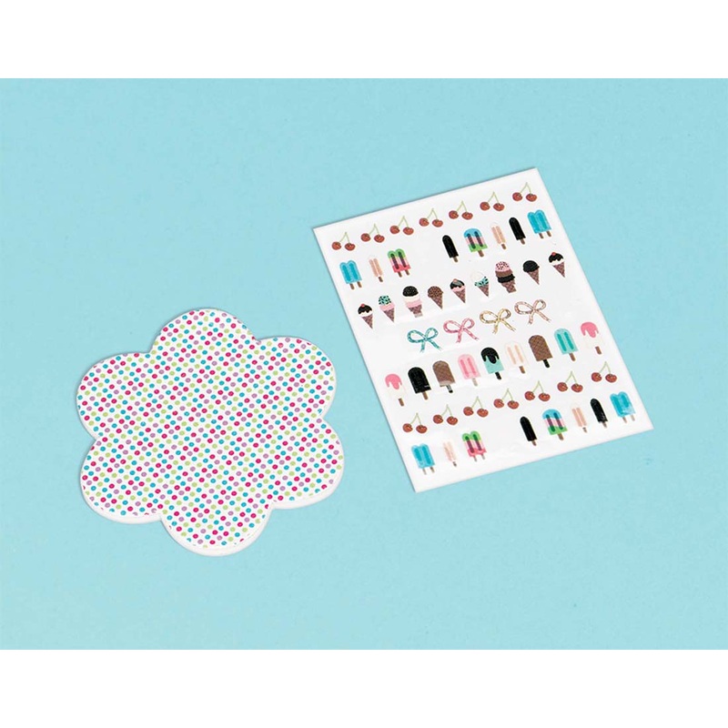 Nail File With Decal Sheets Party Favors 3 Inch Nail File & 2.5X3.5 Inch Decal Sheet