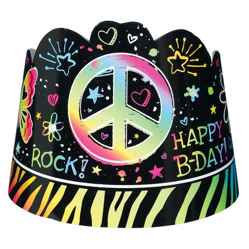 Neon Girl Birthday Paper Tiara Party Favors Child One Size