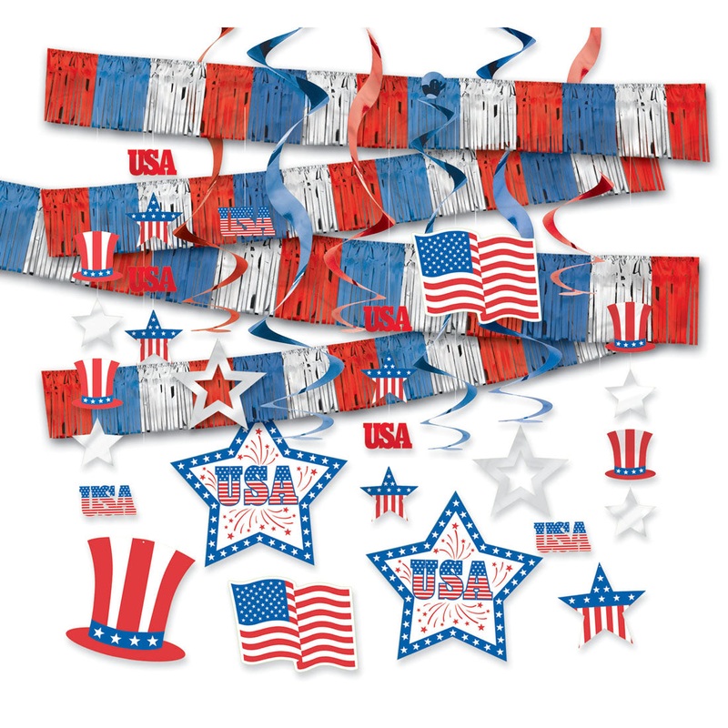 Patriotic Giant Room 4th of July Decoration Kit 22 Pieces