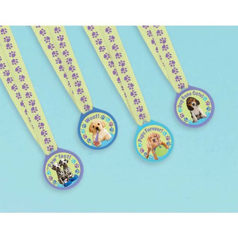 Pups Dog Charm Award Medal Party Favors 13 Inches W/ 1.5 Inch Medal
