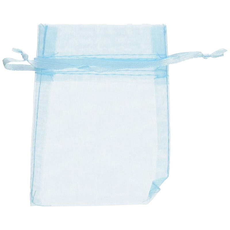 Robin's Egg Blue Tulle Party Bags Pack 4 X 3 Inches