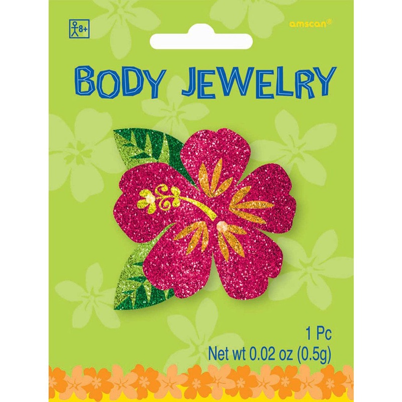 Summer Glitter Flower Body Jewelry 5 X 3.75 Inches