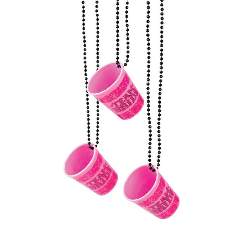 Team Bride Shot Glass Necklace Party Favor 20 Inches